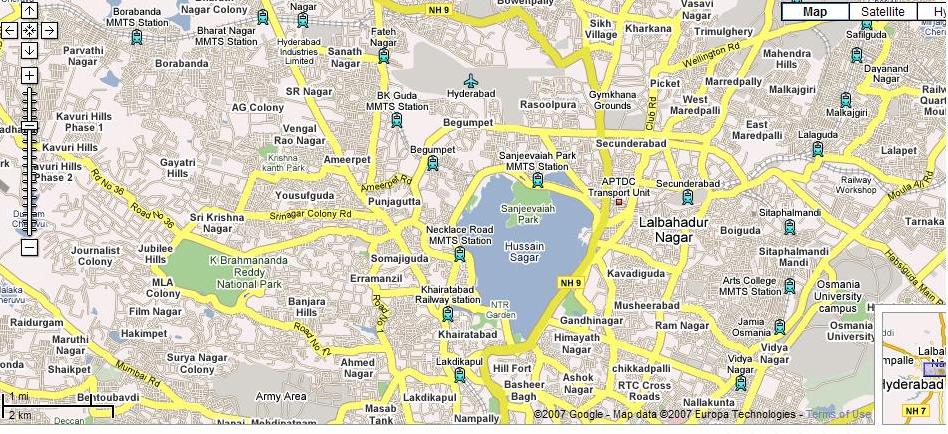 google maps hyderabad